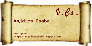 Vajdics Csaba névjegykártya